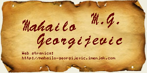 Mahailo Georgijević vizit kartica